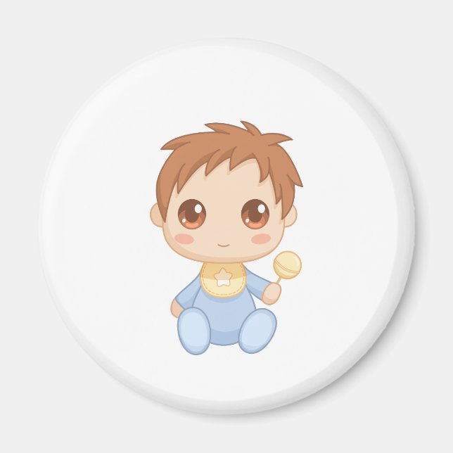 Baby Boy Blue Jumpsuit Magnet (Vorne)