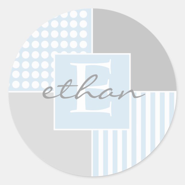 Baby Boy Blue Modern Sticker (Vorderseite)