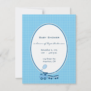 Baby Boy Blue Punkt Zug Dusche Ankündigung