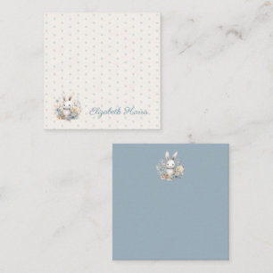 Baby Boy Blue Rabbit und Blume Begleitkarte