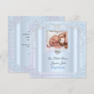Baby Boy Blue Taufe Taufkreuz Prinz Einladung