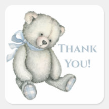 Baby Boy Blue Teddy Bear Watercolor Vielen Dank