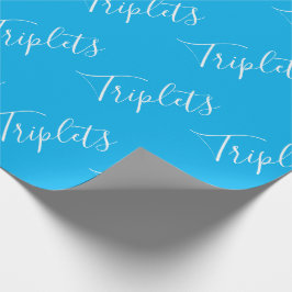 Baby Boy Blue Triplet Boys Script Geschenkpapier
