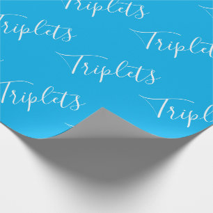 Baby Boy Blue Triplet Boys Script Geschenkpapier