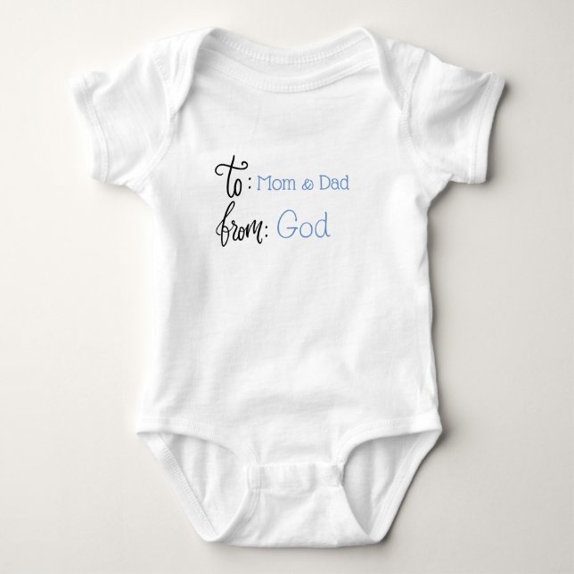 Baby Boy Blue Typografie Script Strampler (Vorderseite)