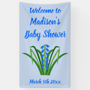 Baby Boy Bluebell Blumen Frühling Baby Shower Banner