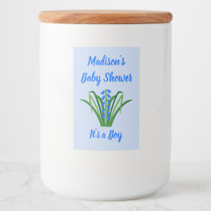 Baby Boy Bluebell Blumen Frühling Baby Shower Lebensmitteletikett