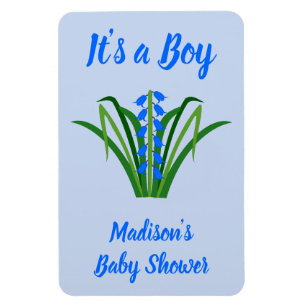 Baby Boy Bluebell Blumen Frühling Baby Shower Magnet