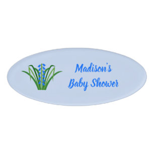 Baby Boy Bluebell Blumen Frühling Baby Shower Namenschild