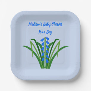 Baby Boy Bluebell Blumen Frühling Baby Shower Pappteller