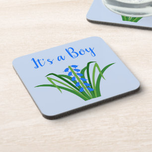 Baby Boy Bluebell Blumen Frühling Benutzerdefinier Getränkeuntersetzer