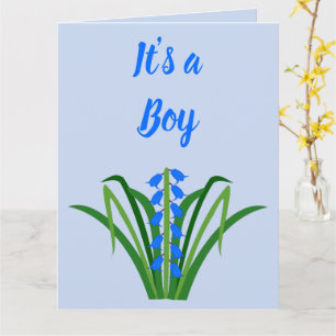 Baby Boy Bluebell Blumen Frühling Benutzerdefinier Karte