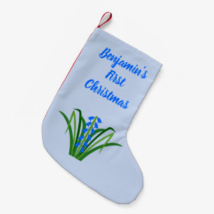 Baby Boy Bluebell Blumen Frühling individuell Kleiner Weihnachtsstrumpf