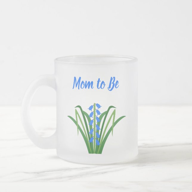Baby Boy Bluebell Blumen Frühling werdende Mutter Mattglastasse (Links)