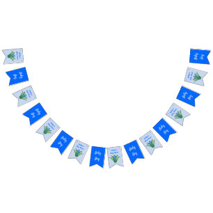 Baby Boy Bluebell Blumen Frühlings-Baby-Party Wimpelkette