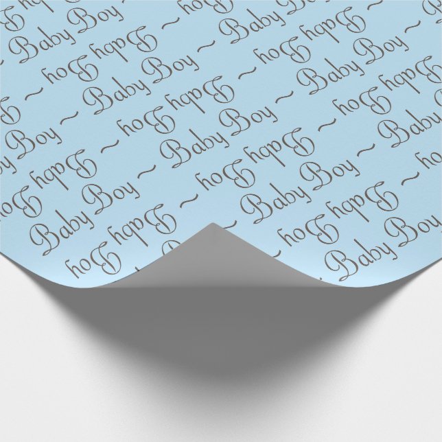 Baby Boy Brown-Gray und Light Blue Gift Wrap Geschenkpapier (Ecke)