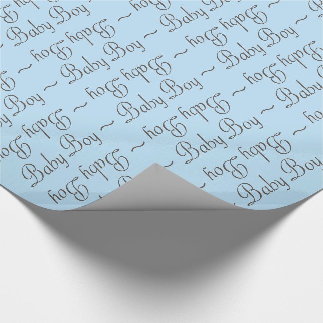 Baby Boy Brown-Gray und Light Blue Gift Wrap Geschenkpapier (Ecke)