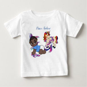 Baby Boy Bubbles & Unicorns Baby T-shirt