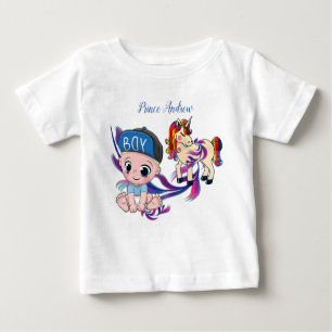 Baby Boy Bubbles & Unicorns Baby T-shirt