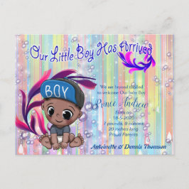 Baby Boy Bubbles & Unicorns Postkarte