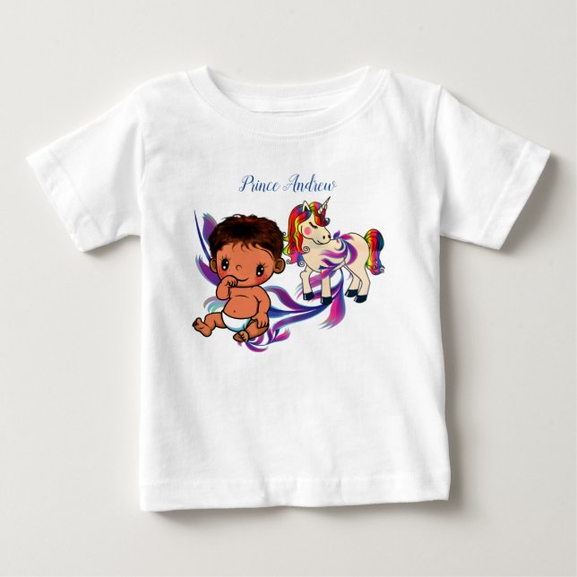 Baby Boy Bubbles & Unicorns T-shirt (Vorderseite)