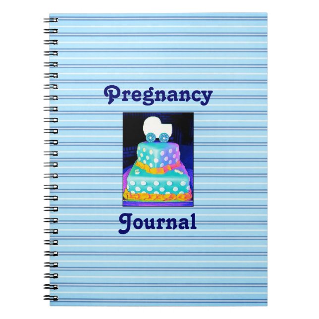 Baby Boy Buggy Cake Pregnancy Journal Notizblock (Vorderseite)