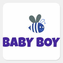Baby Boy Bumble Bee Quadratischer Aufkleber