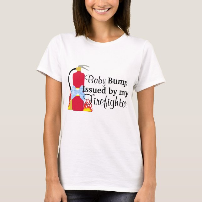 Baby Boy Bump von meinem Feuerwehrmann T-Shirt (Vorderseite)