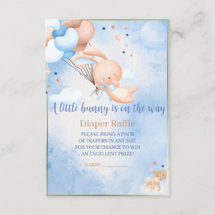 Baby Boy Bunny Baby Shower Windel-Raffle Begleitkarte