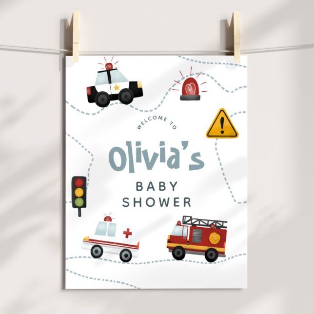 Baby Boy Cars Niedlich Babydusche Begrüßungszeiche Poster (Von Creator hochgeladen)