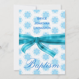 Baby Boy Christening Blue Stars B561 Einladung