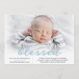 Baby Boy Christening/Taufe Einladung