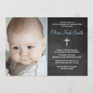 Baby Boy Christening/Taufe Einladung