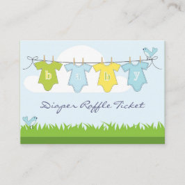 Baby Boy Clothes Line Diaper Raffle Business Card Begleitkarte