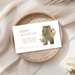 Baby Boy Clothesline Boho Diaper Raffle Begleitkarte
