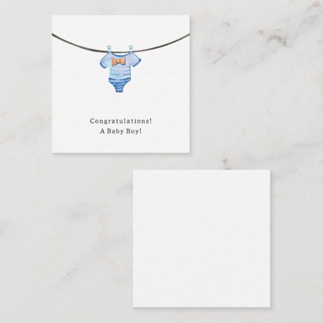 Baby Boy Congratulations Newborn Birth Card Begleitkarte (Vorne/Hinten)