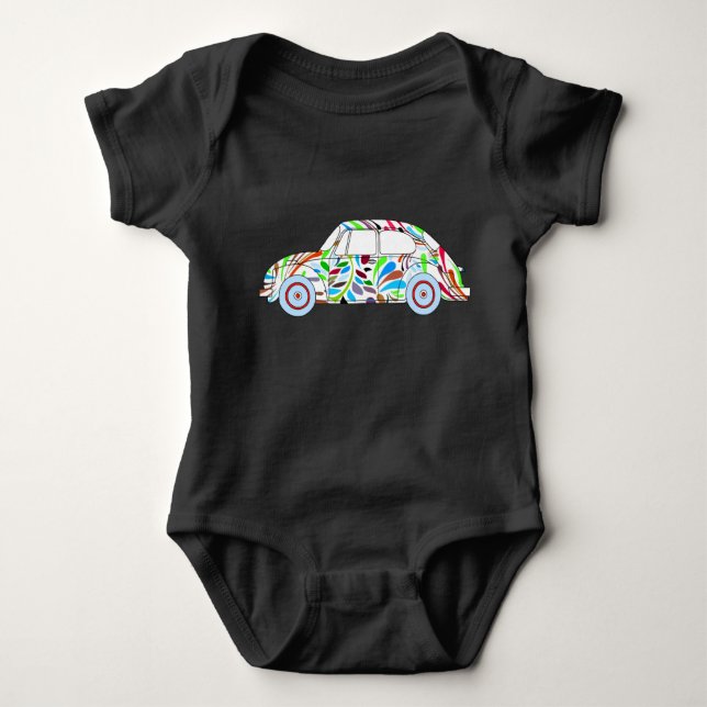 Baby Boy Cool Hippie Car Bodysuit Baby Strampler (Vorderseite)
