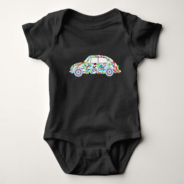 Baby Boy Cool Hippie Car Bodysuit Strampler (Vorderseite)