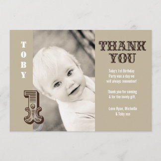 Baby Boy Cowboy 1. Geburtstag Vielen Dank. Dankeskarte