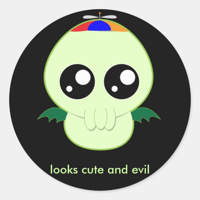 Baby Boy Cthulhu Runder Aufkleber (Vorderseite)