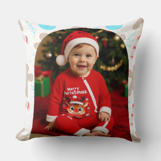 Baby Boy Cute Christmas Pattern Throw Pillow Kissen