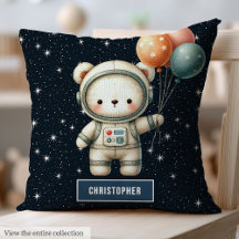Baby Boy Decorative Pillow Astronaut Teddy Bear