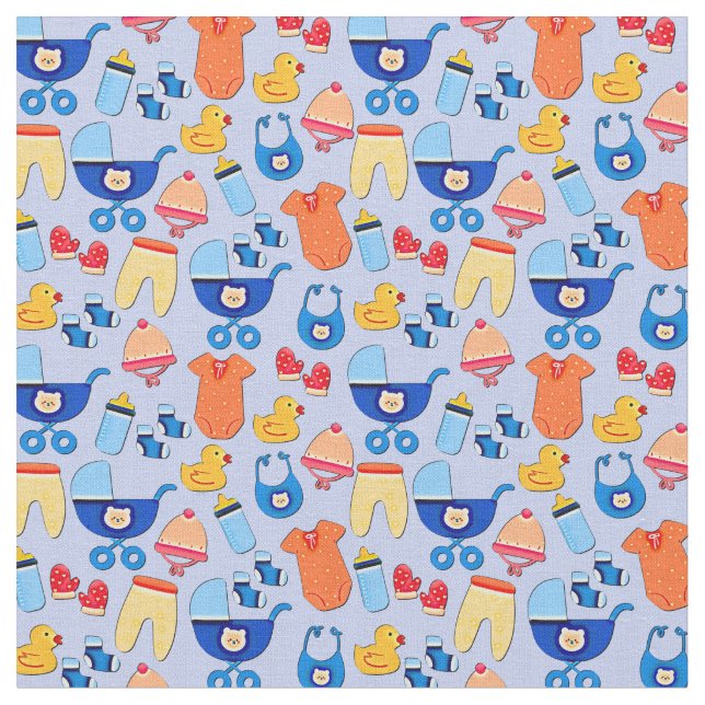 Baby Boy Design auf Blue Stoff (Nahaufnahme)