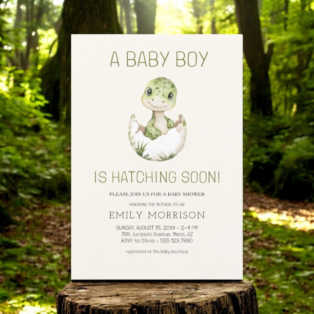 Baby Boy Dinosaurier Schnupperdusche Einladung (Von Creator hochgeladen)