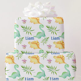 Baby Boy Dinosauriername - Kinderzimmer Niedlich D Geschenkpapier