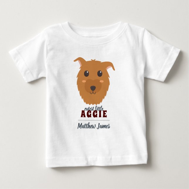 Baby Boy Dog Maroon T-shirt (Vorderseite)