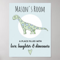 Baby Boy Doodle Green Dinosaurier und Name Kinderz