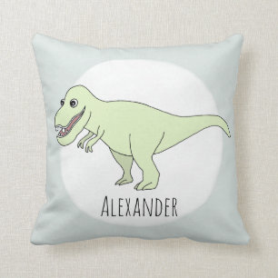 Baby Boy Doodle T-Rex Dinosaur mit Name Kinderzimm Kissen