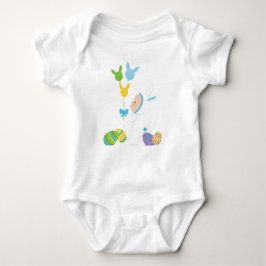 BABY BOY DRESSEERTE ALS WEISSE OSTERBUNNY BABY STRAMPLER