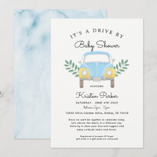 Baby Boy Drive mit Babydusche Einladung